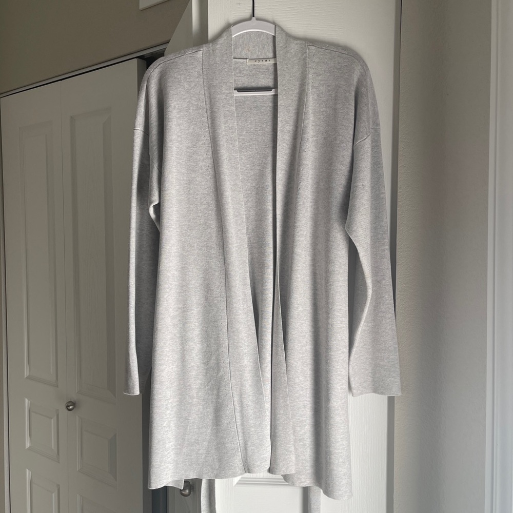🩶 Cyrus Knit Tie-Front Cardigan with Shawl Collar 🩶 - Picture 2 of 7